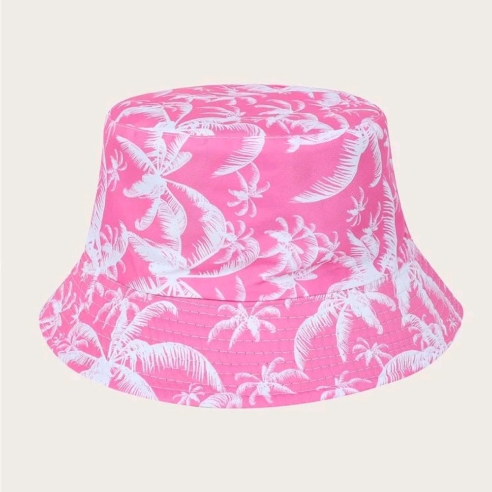 Pink Palm Tree Reversible Hat
